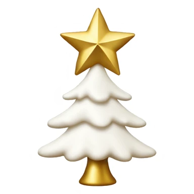 white christmas tree with gold stem gold ornaments and a gold star  sticker