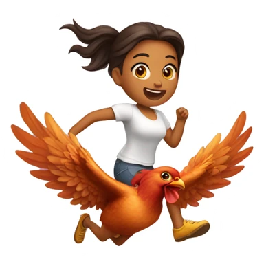 a girl flying with two delicious bbq chicken wings on her back sticker