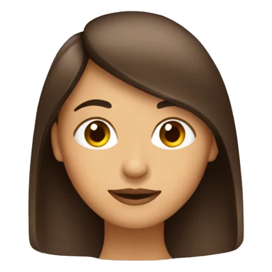 Mujer pelo largo con flequillo con el eo marron sticker