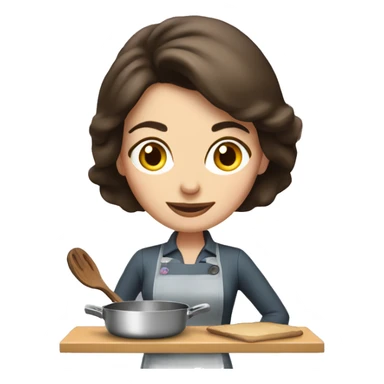 Brunette housewife cooking sticker