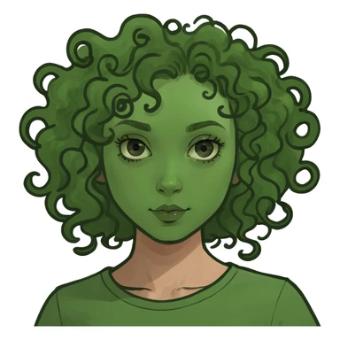 Curly hair girl sticker