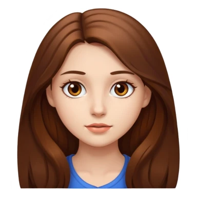 beautiful girl with long and brown hair and brown eyes sticker