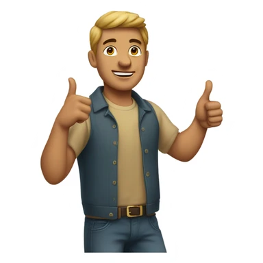 guy pointing both thumbs at himself  sticker