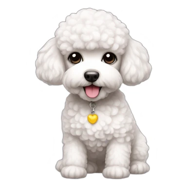 lovely white toypoodle sticker