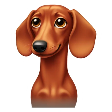 Red dachshund face  sticker