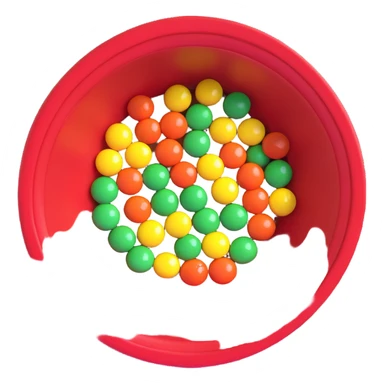 m&ms in a red cup, cup viewed from above sticker