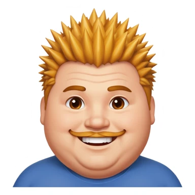  spiky haired happy fat man sticker