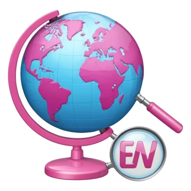 mix light pink dark pink and white girly globe with WWW in big letters under it and a small magnifying glass
It looks like an internet bar icon. sticker
