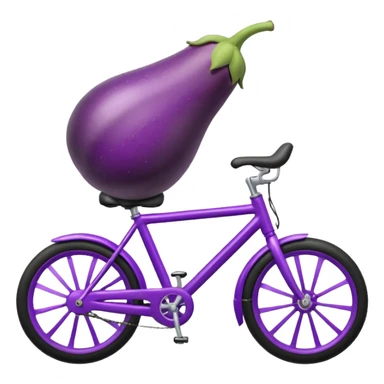 eggplant riding a bike  sticker