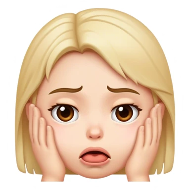 Cute pleading pouting face sticker