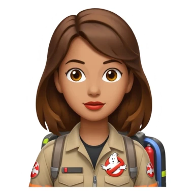 ghostbusters female long hair sticker