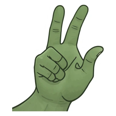 Flat vector hand emoji with pinky up only; no thumb visible or extended; other fingers bent. Not rock gesture, not shaka. Thick outline, transparent background. sticker
