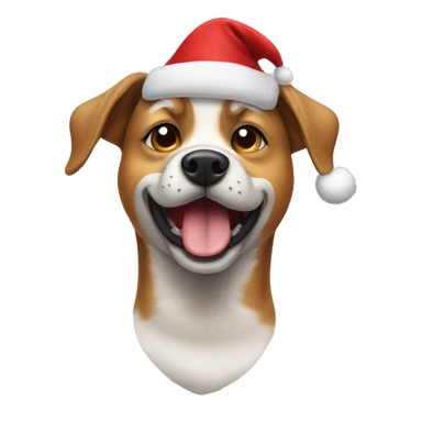 dog wearing a christmas hat sticker