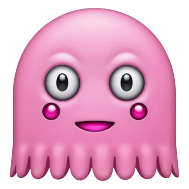 Pink Pacman ghost character with big girl eyelashes sticker