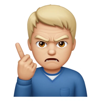 Angry face with middle finger  sticker