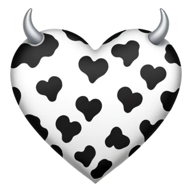 cow print heart sticker