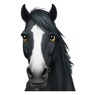 black horse with long wite blaze sticker