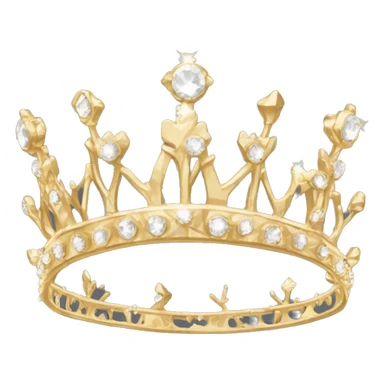 dainty gold crown crystal tiara  adand sticker