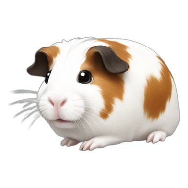White Guinea pig with black and brown spots sticker