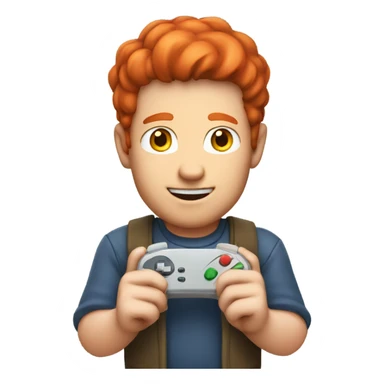 man with red hair playing nintendo sticker