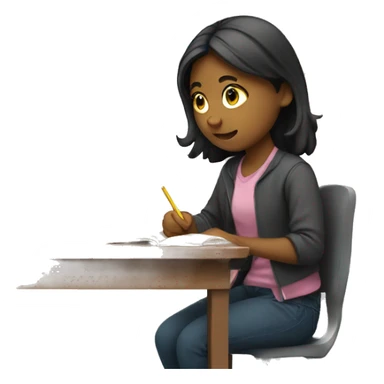 Girl studying  sticker