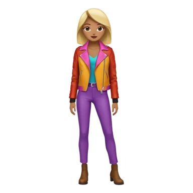 Women in leather jocket, full body, different color leather jocket, close up sticker