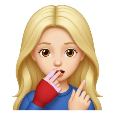 girl biting her fingernail sticker