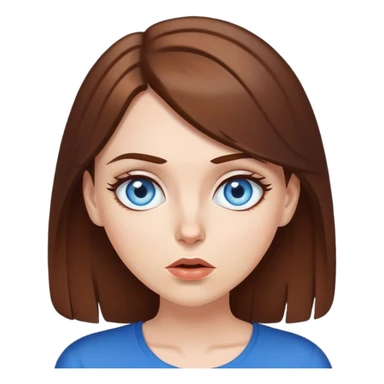 White girl blue eyes brown hair gossiping with attitude  sticker