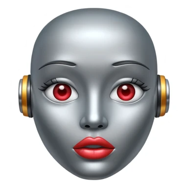 Robot with lips sticker