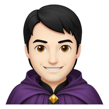 villain smiling with a white cloak , male sticker