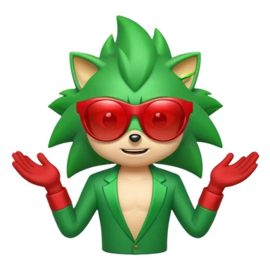 Red Sonic with Green Shades And Aura
 sticker