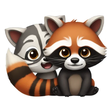 1 male raccoon and 1 female red panda sticker