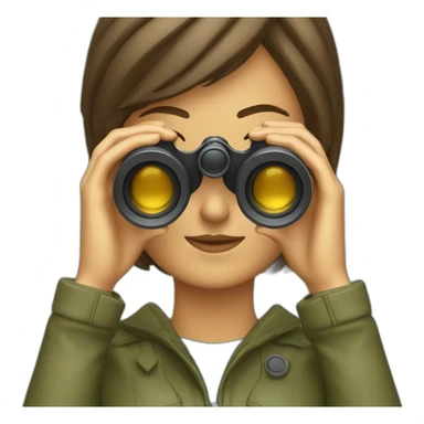 Woman looking through binoculars sticker