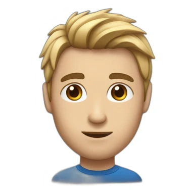 Cara de persona media calva con pelo muy corto y con barba corta y ojos azules sticker