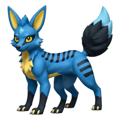 Lucario-Umbreon-Zeraora-Fakémon-hybrid-creature (full body)  sticker