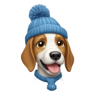 dog with a winter hat and wagging tail  sticker