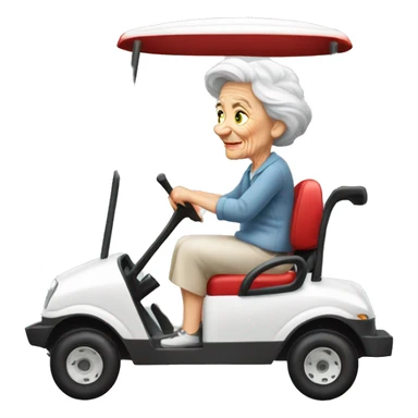 Old lady red hair golf cart sticker