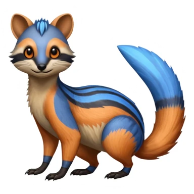 Fiery Blue-Flamed Handsome Wicked Cool Hot Badass Numbat-Trico-Civet-Vernid-fusion-hybrid-creature sticker