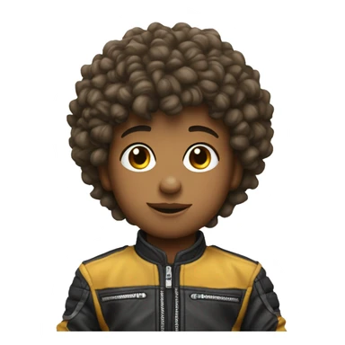 little short boy with perm on  dirtbike novhelmet sticker