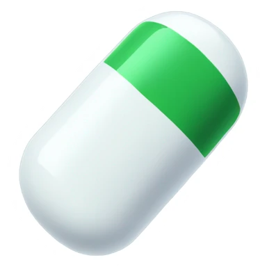 single green and white medicine pill sticker
