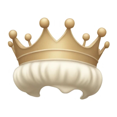 White and pastel beige crown sticker