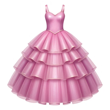 A pink glittering princess gown with layered tulle skirt.



























 sticker