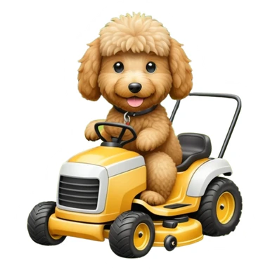 golden doodle on lawn mower sticker