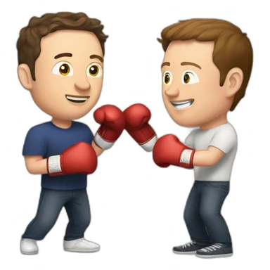 Elon Musk and mark Zuckerberg boxing sticker
