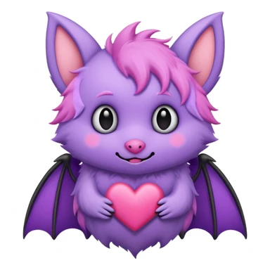 pastel emo bat with a heart sticker