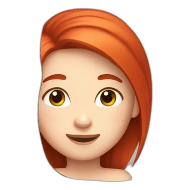 the girl with red hair winks and shows ok sticker