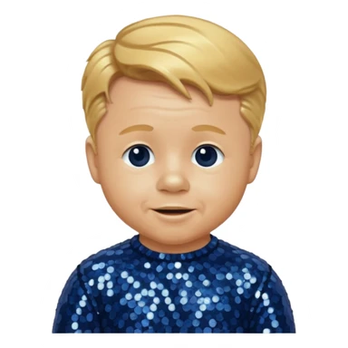 Mickey Rooney with golden blonde hair, dark blue sequin outfit sticker