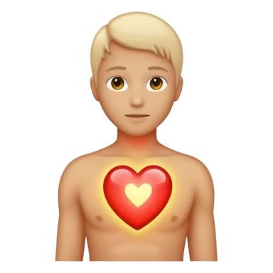 human silhouette with a glowing heart inside sticker