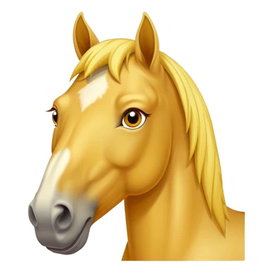 A mature all-yellow horse with its face facing the screen sticker