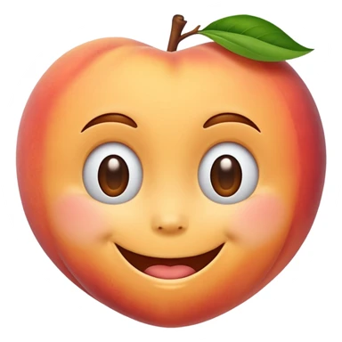 happy face with peach sticker